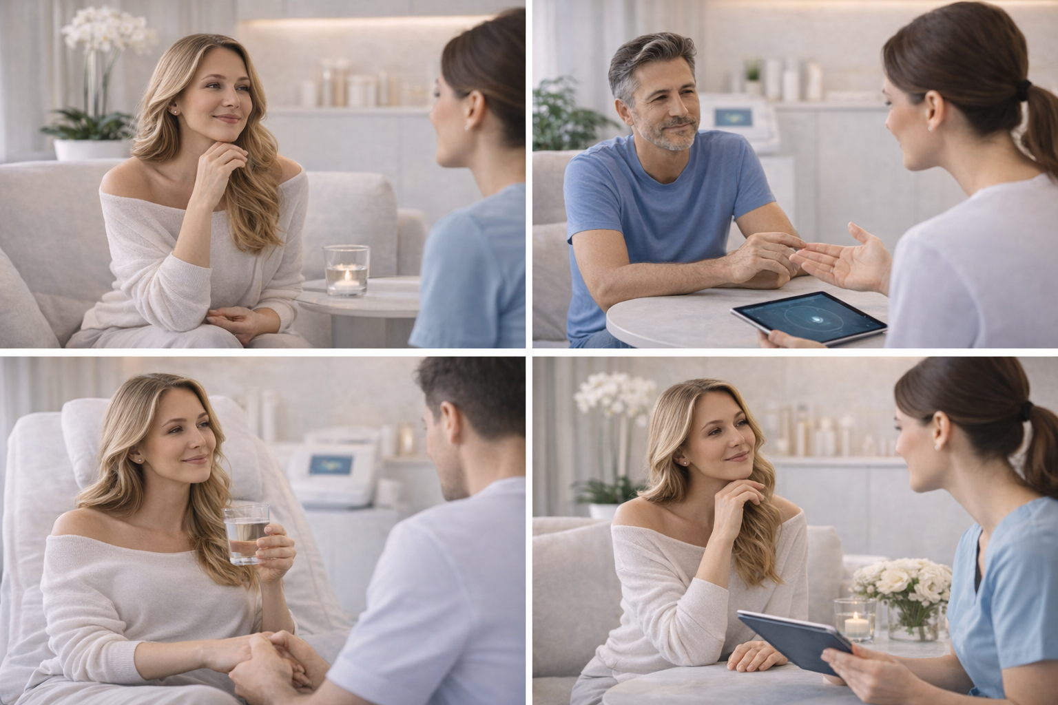 Illustration representing the experience of a consultation in clinic